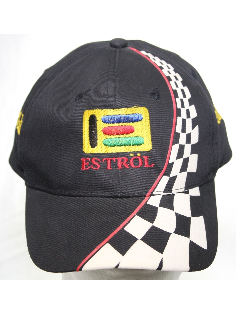 Vintage Estrol Synthetic Lubricants Oil Snapback Cap Checkered Flag Racing Hat